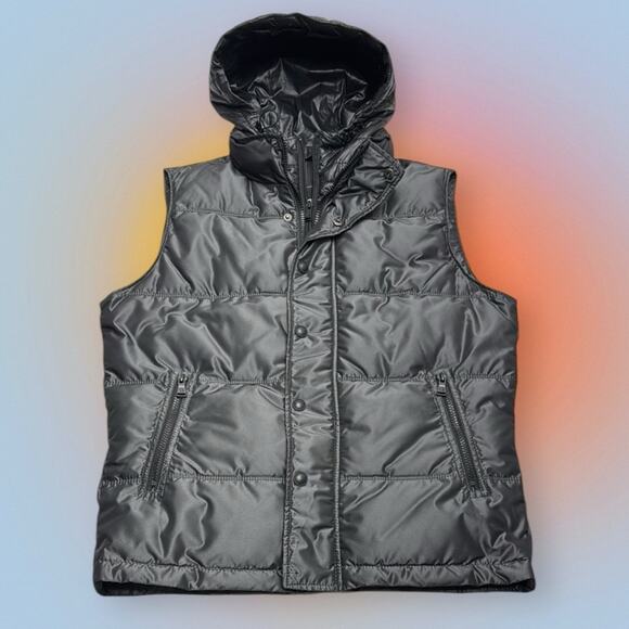 EXPRESS Women’s Small Gray Black Puffer Vest - Picture 1 of 5